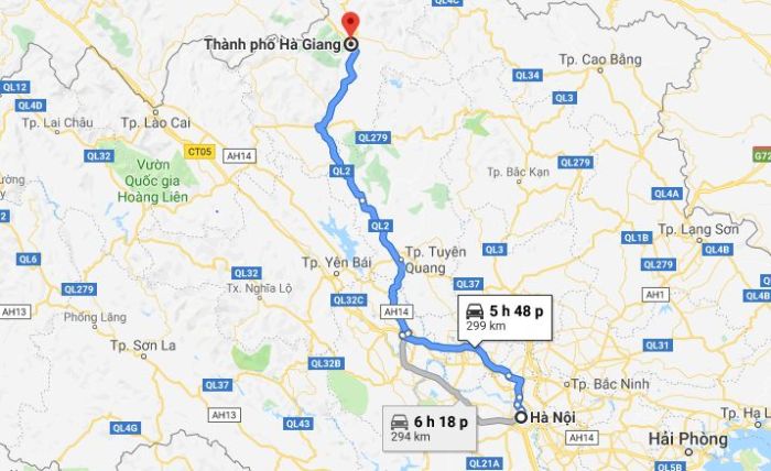 Hà giang cách Hà nội bao nhiêu km? Đi qua cao tốc Nội Bài - Lào Cai