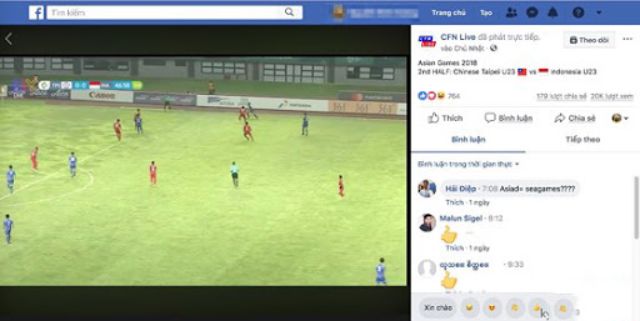 Không ít lần người dùng sẽ bị gián đoạn khi xem bóng đá trên Facebook